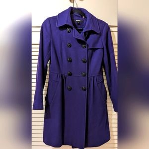 Wool double breasted mid thigh coat